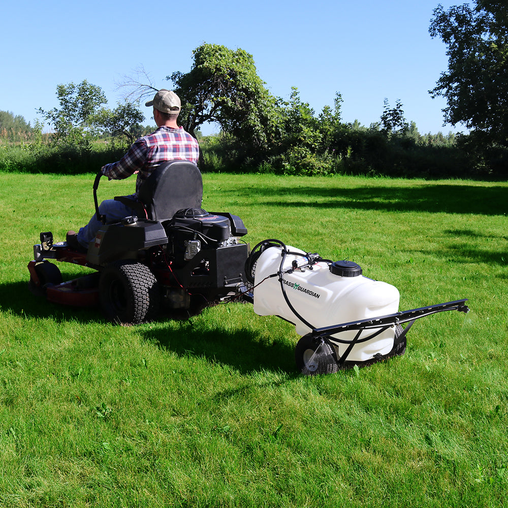 pull behind garden sprayer Grass Guardian 25 Gallon Trailer Broadcast Sprayer