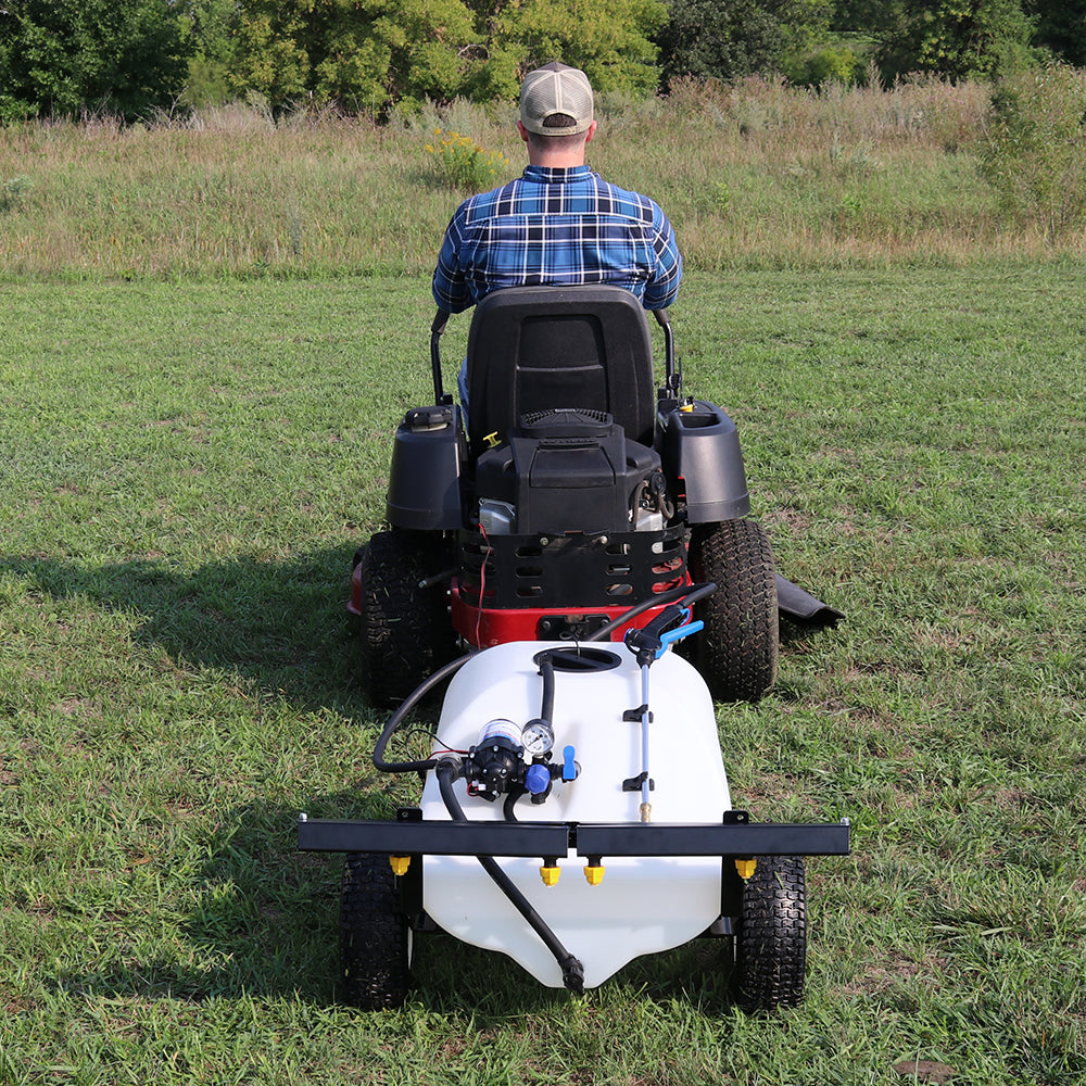 pull behind herbicide sprayer Master Manufacturing 24 Gallon Deluxe Tow-Behind Spot & Broadcast Sprayer