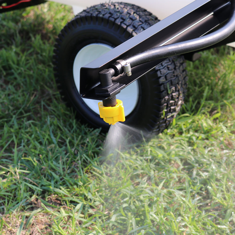 garden tractor pull behind sprayer 24 Gallon Deluxe Pull Behind Broadcast Sprayer, 7 Foot Swath – Master MFG